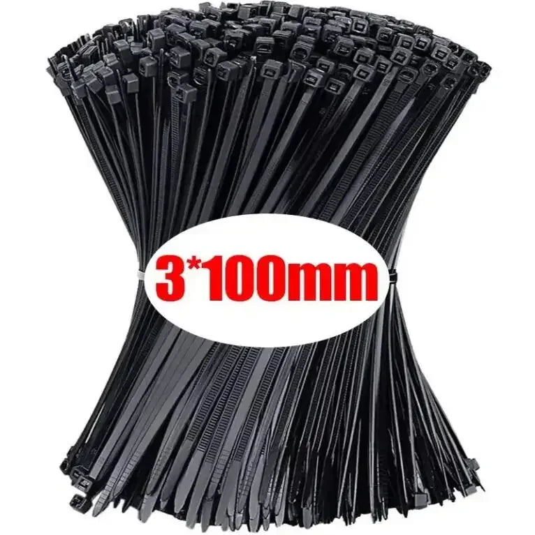 1000/100Pcs Wholesale Plastic Nylon Cable Ties Self-locking Cord Straps Widen thicken Cables Fastening Loop Wire Zip Tie