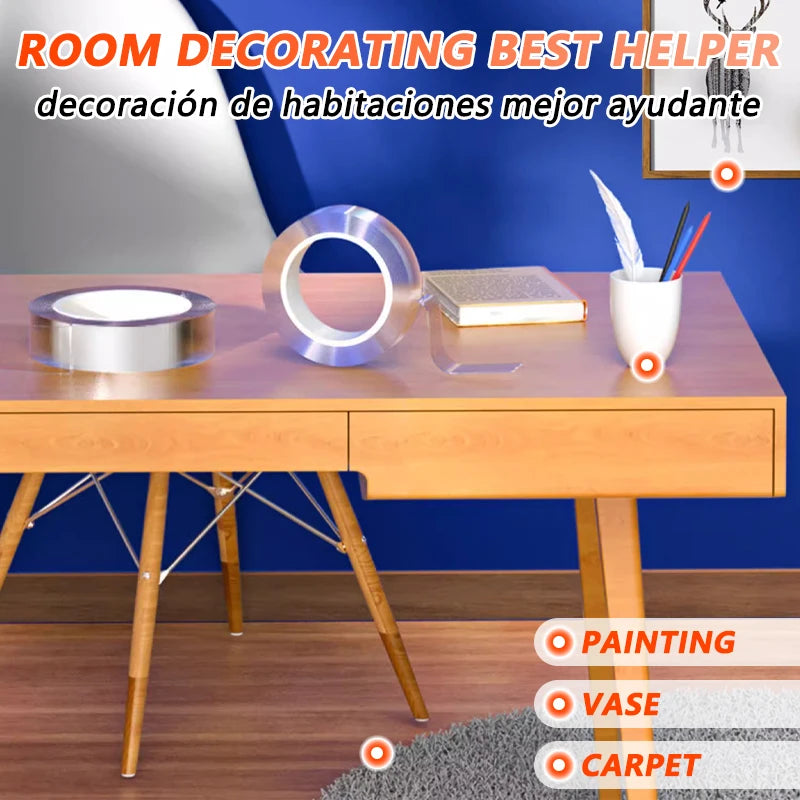 Double Sided Nano Tape Extra Strong Decorative Adhesive Tape Thickened Transparent Waterproof Tape Glue Useful Things for Home