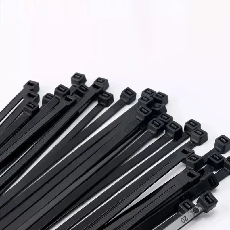 Bulk Self-Locking Nylon Cable Ties 5x200mm 500mm Black | Heavy Duty Weatherproof Zip Ties for Home/Factory Use