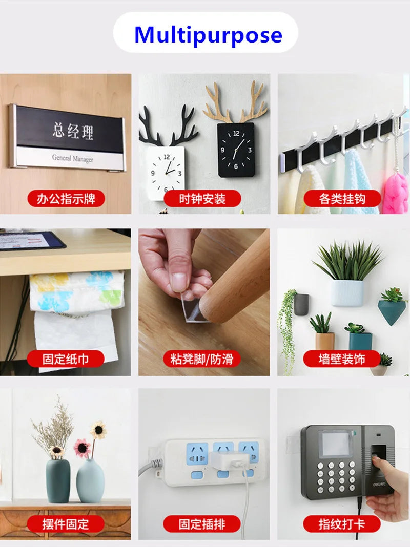 Double Side Tape Feature Waterproof Reusable Adhesive Transparent Glue Stickers Suit for Home Bathroom Decoration 1/2/3/5 Meters