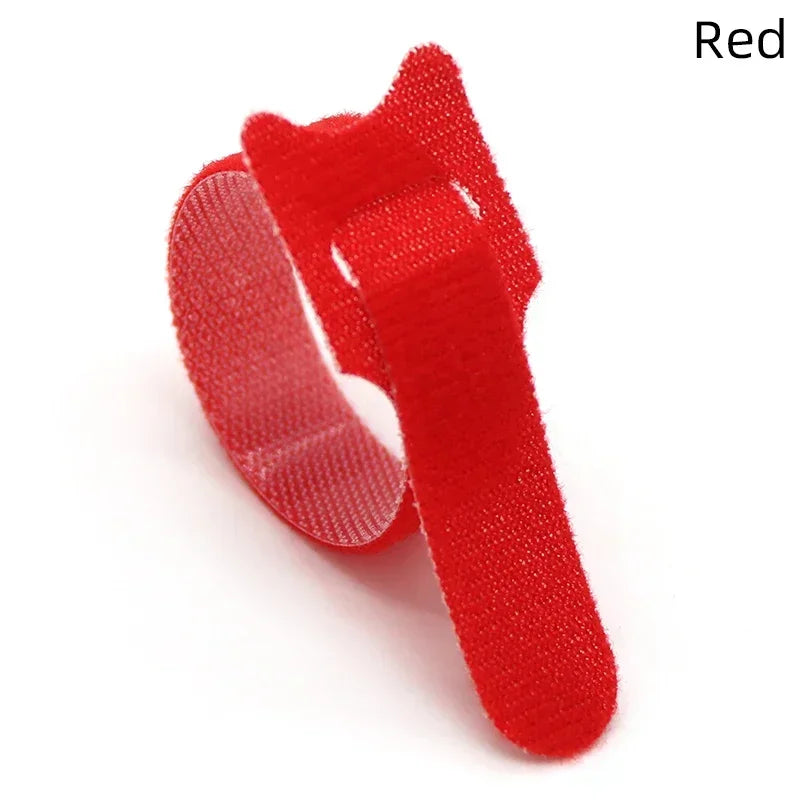 Releasable Cable Ties Wire Organizer Black 15 20 25 30cm Nylon Hook Loop Straps Wrap Zip Bundle Bandage Tie Plastics Fastening