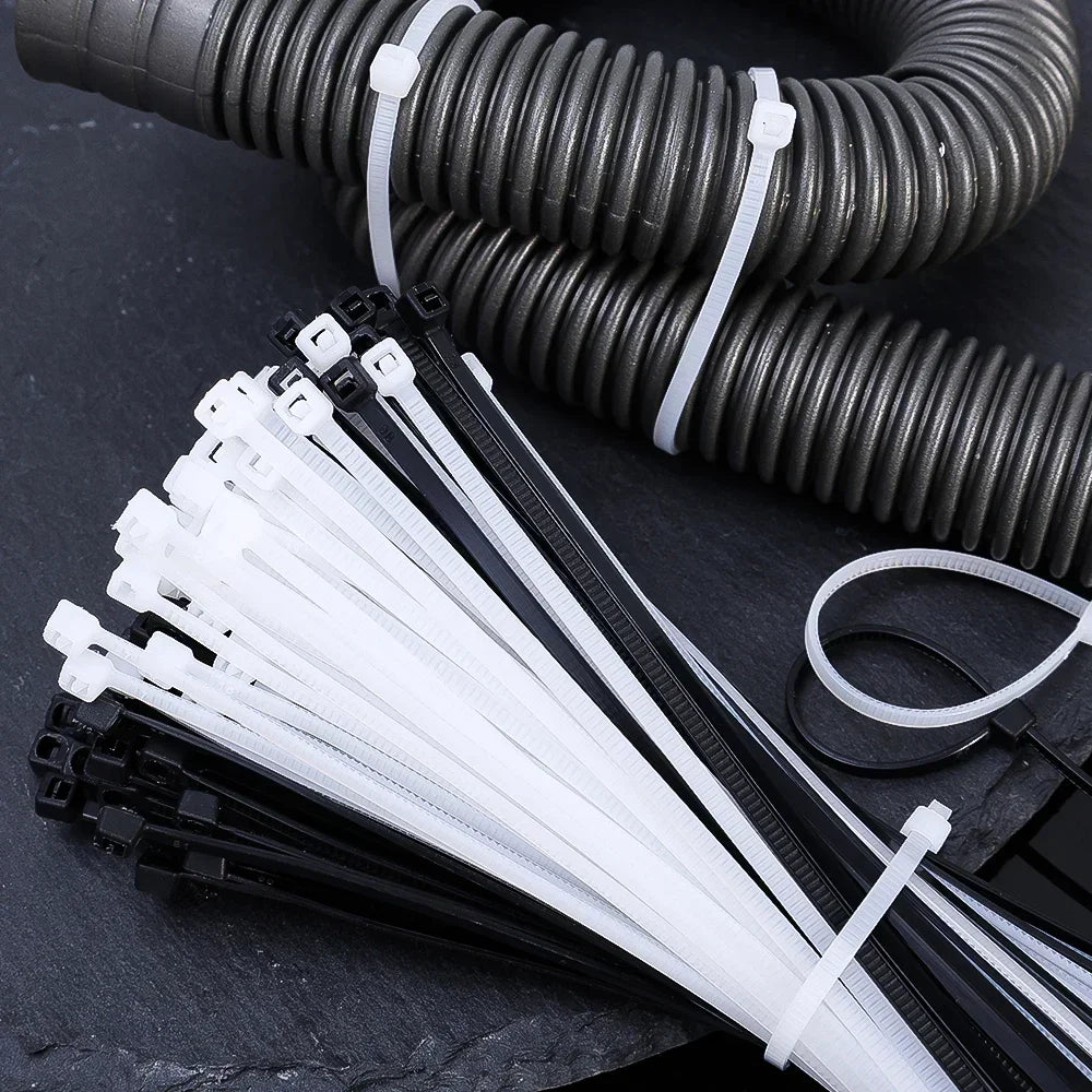 1000/100Pcs Wholesale Plastic Nylon Cable Ties Self-locking Cord Straps Widen thicken Cables Fastening Loop Wire Zip Tie