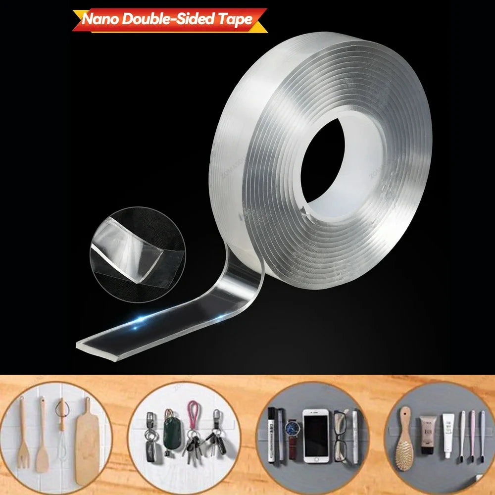 1-10Pcs 1/2/3/5m Nano Tape Super Strong Double Sided Adhesive Tape Non-slip Waterproof Transparent Tape For Bathroom Kitchen