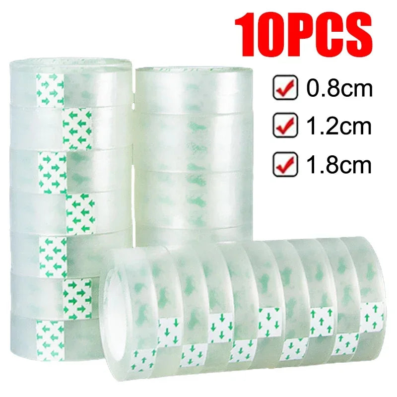 10/5/1 Rolls Premium Transparent Tape 0.8cm 1.2cm 1.8cm Multifuntion High-viscosity Adhesive Tape for Gift Wrapping Packing