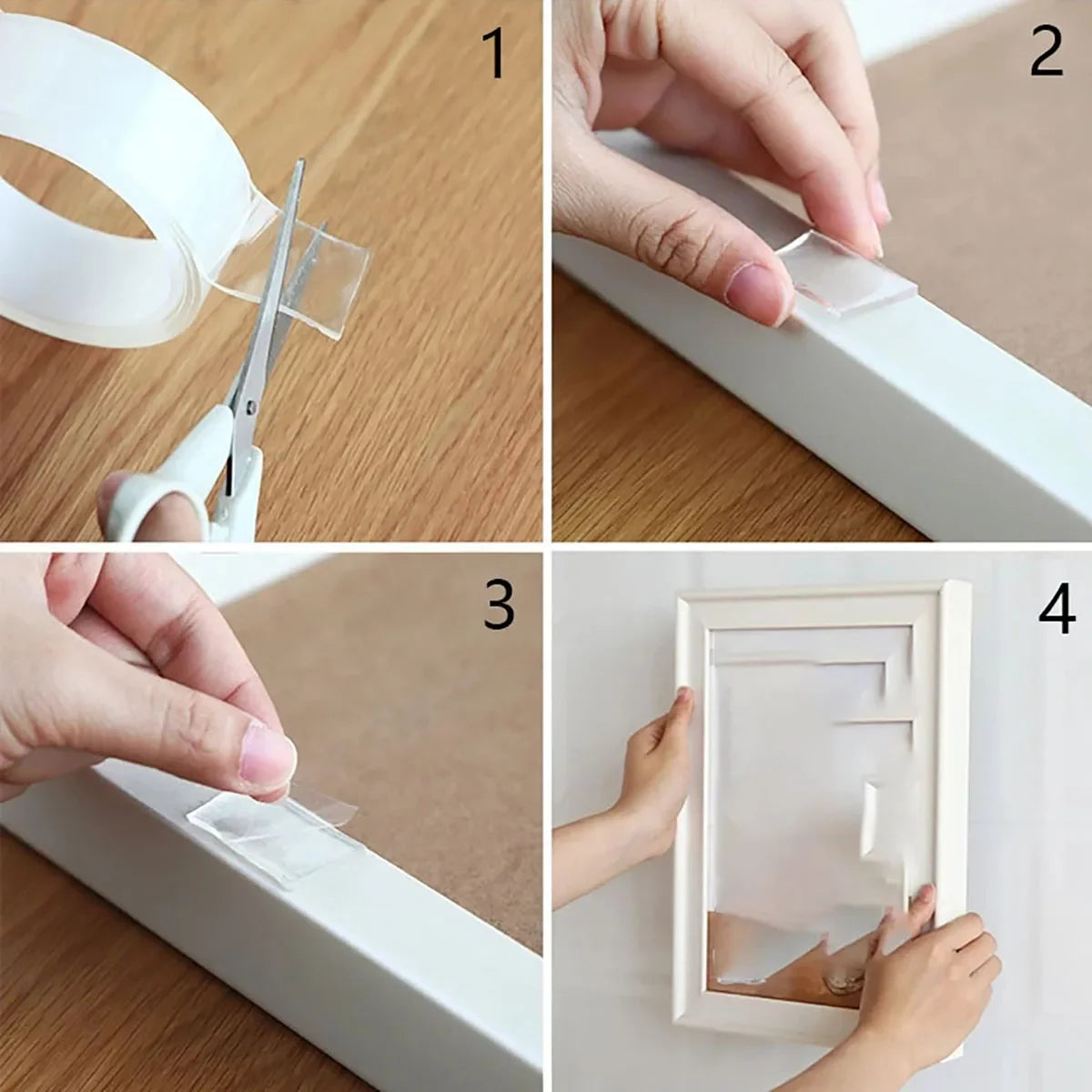 Transparent Double-sided Adhesive Tape Waterproof Double Face Stickers Nano Traceless Glue Strip Reusable Kitchen Bedroom Tools