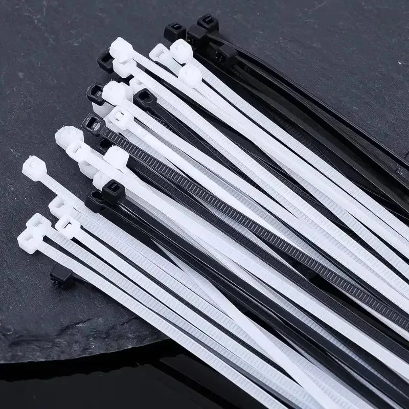 1-500pcs Plastic Straps Nylon Cable Ties Plastic Flanges Ties Cable Greenhouse Velcro Clamp Self-locking Fastening Wire Ties