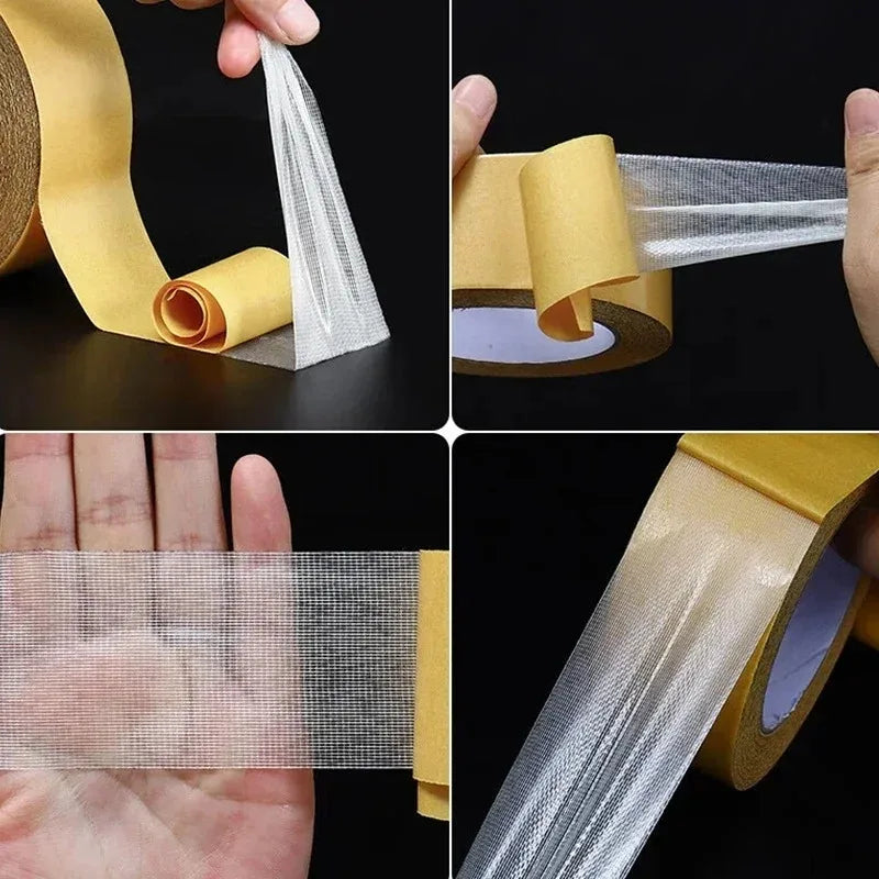 5/10/20m Double Sided Tape Strong Traceless Adhesive Waterproof Fixation Mat Carpet Tape Translucent Mesh High Viscosity Tapes