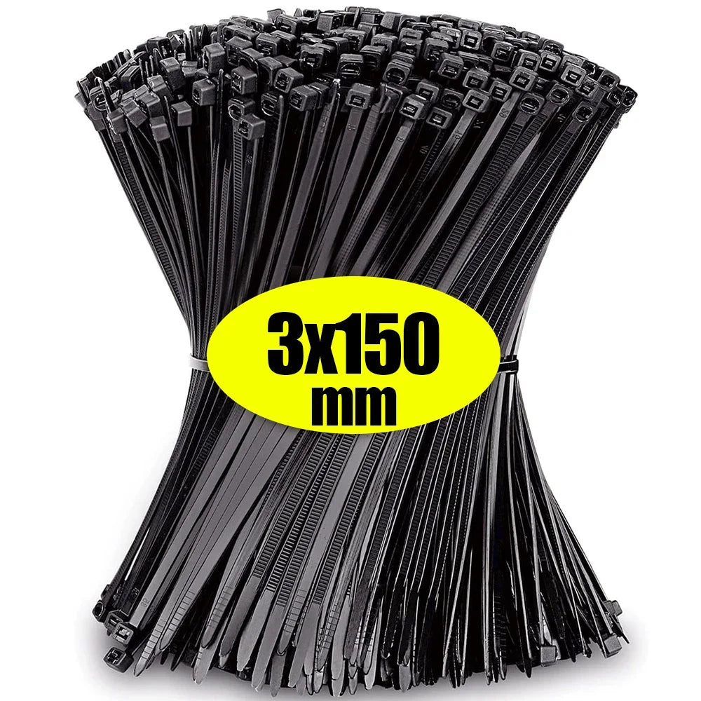 3000/100Pcs Wholesale Adjustable Nylon Cable Ties Self-locking Cord Ties Straps Home Office Wire Zip Ties Cables Fastening Loop
