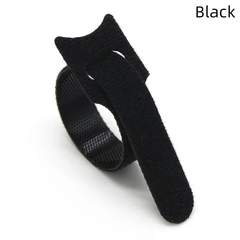 Releasable Cable Ties Wire Organizer Black 15 20 25 30cm Nylon Hook Loop Straps Wrap Zip Bundle Bandage Tie Plastics Fastening