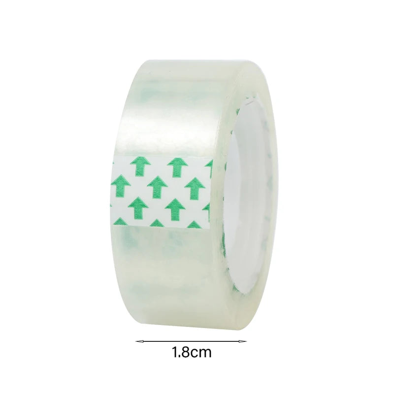 20-1Roll Transparent Adhesive Tape 0.8cm 1.2cm 1.8cm Width Strong Clear Sealing Tape for Office School Home Packaging Stationery