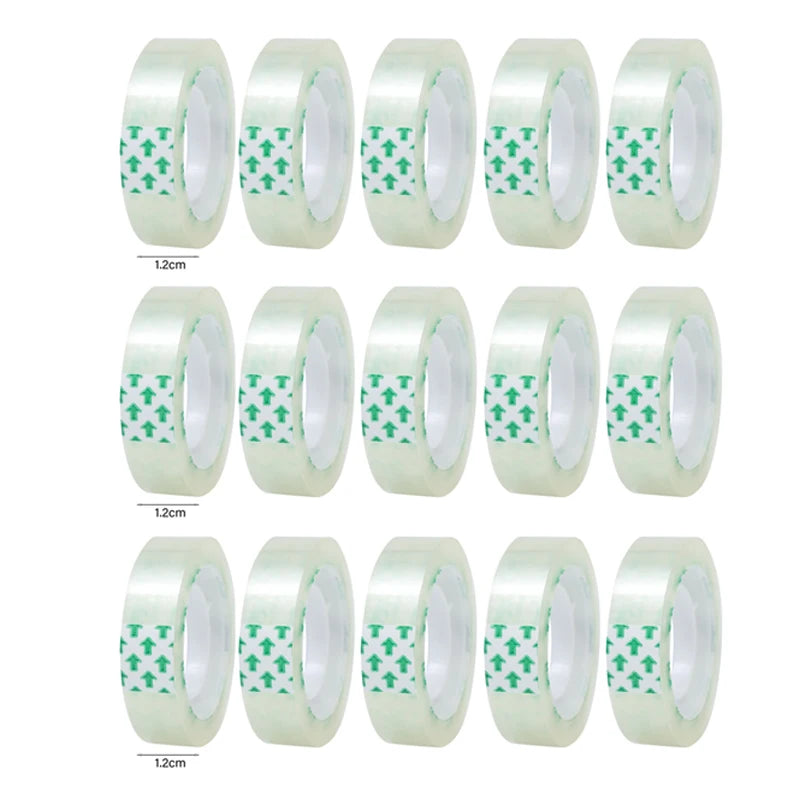 20-1Roll Transparent Adhesive Tape 0.8cm 1.2cm 1.8cm Width Strong Clear Sealing Tape for Office School Home Packaging Stationery