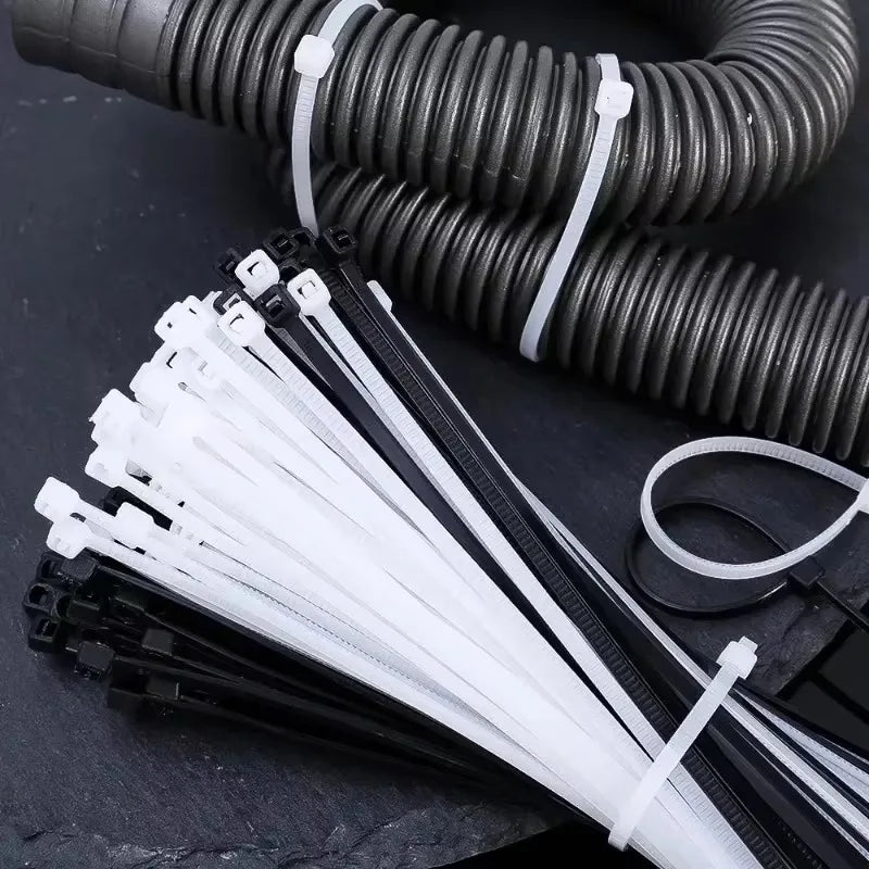 1-500pcs Plastic Straps Nylon Cable Ties Plastic Flanges Ties Cable Greenhouse Velcro Clamp Self-locking Fastening Wire Ties