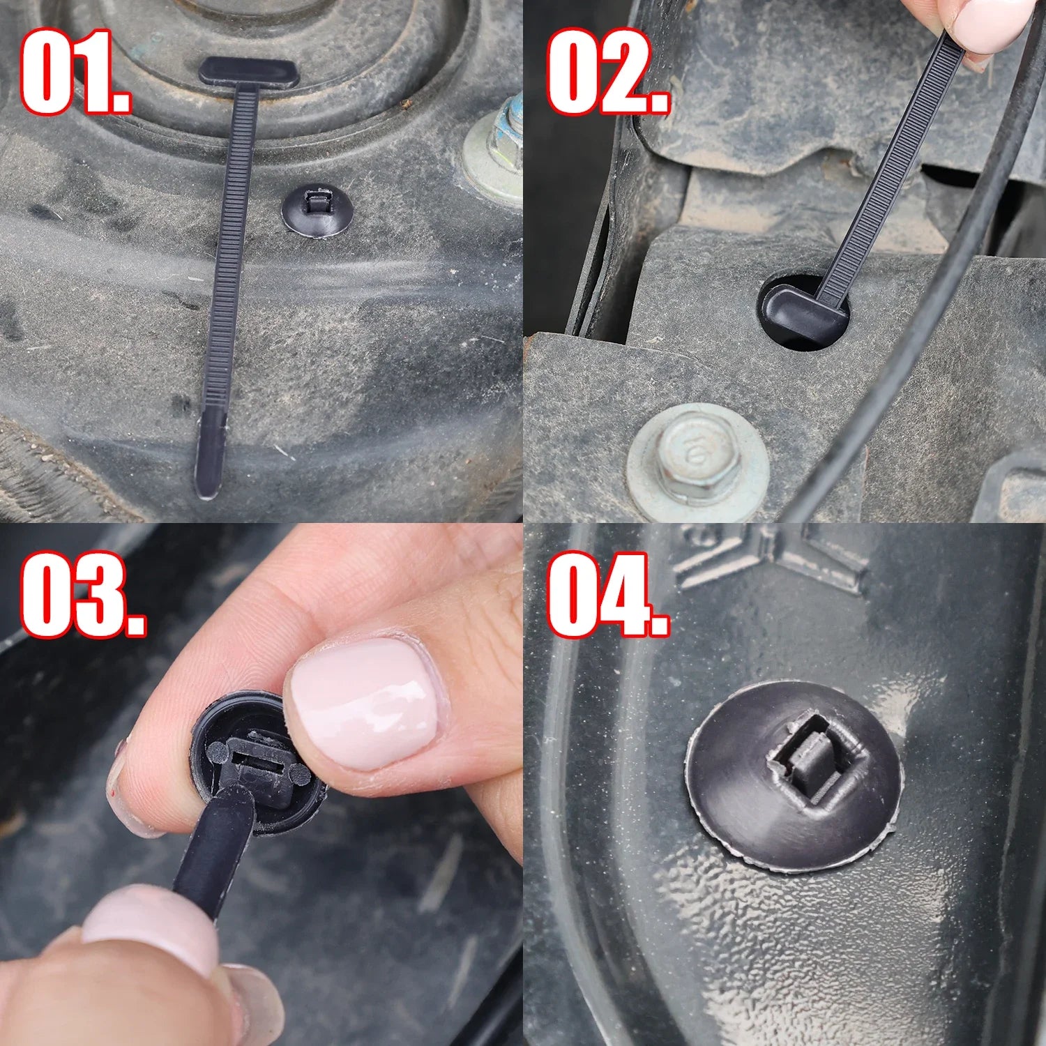 500/1pcs Nylon Cable Ties Buckle Auto Fastener Screw Replacement Clip Car Fenders Trunk Engine Guard Panel Wire Management Tools