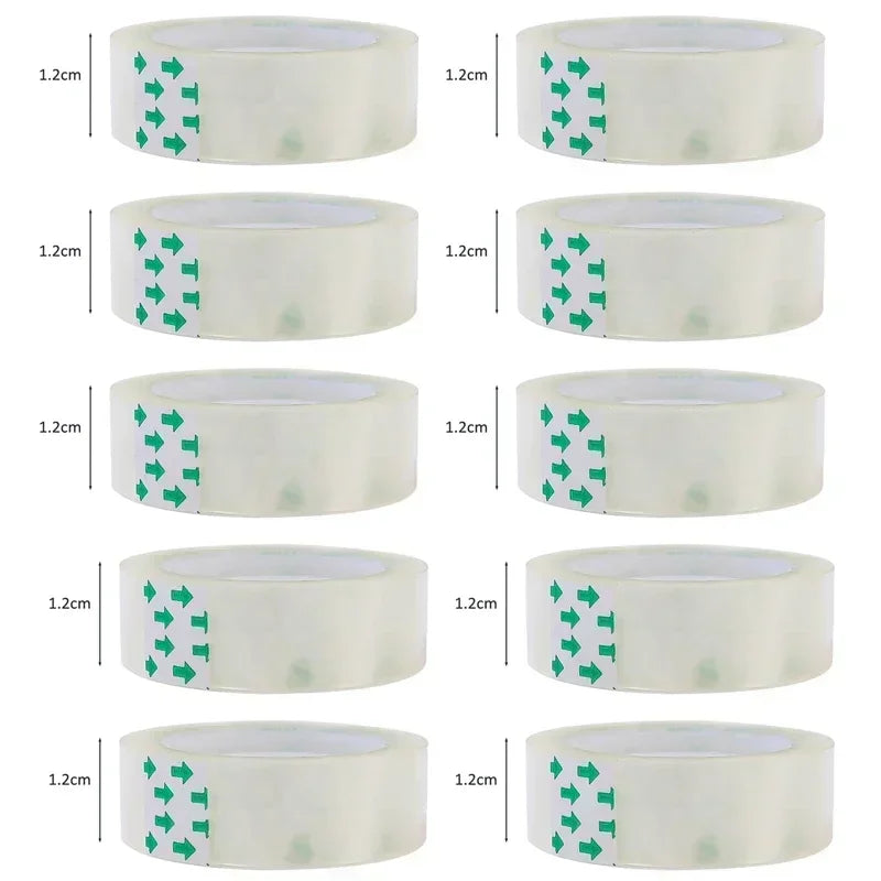 1-10 Rolls Transparent Tape Refills Wrapping Tape Roll 0.8cm 1.2cm 1.8cm High-viscosity Adhesive Tapes Home School Supplies