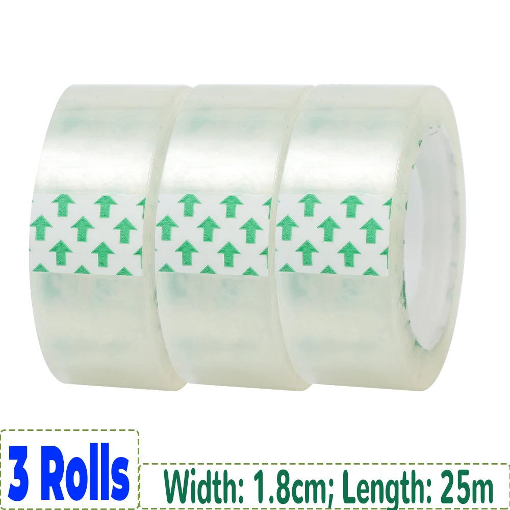 12/6/3/1rolls Transparent Tape Refills Wrapping Tape Roll 0.8cm 1.2cm 1.8cm High-viscosity Adhesive Tapes Home School Supplies