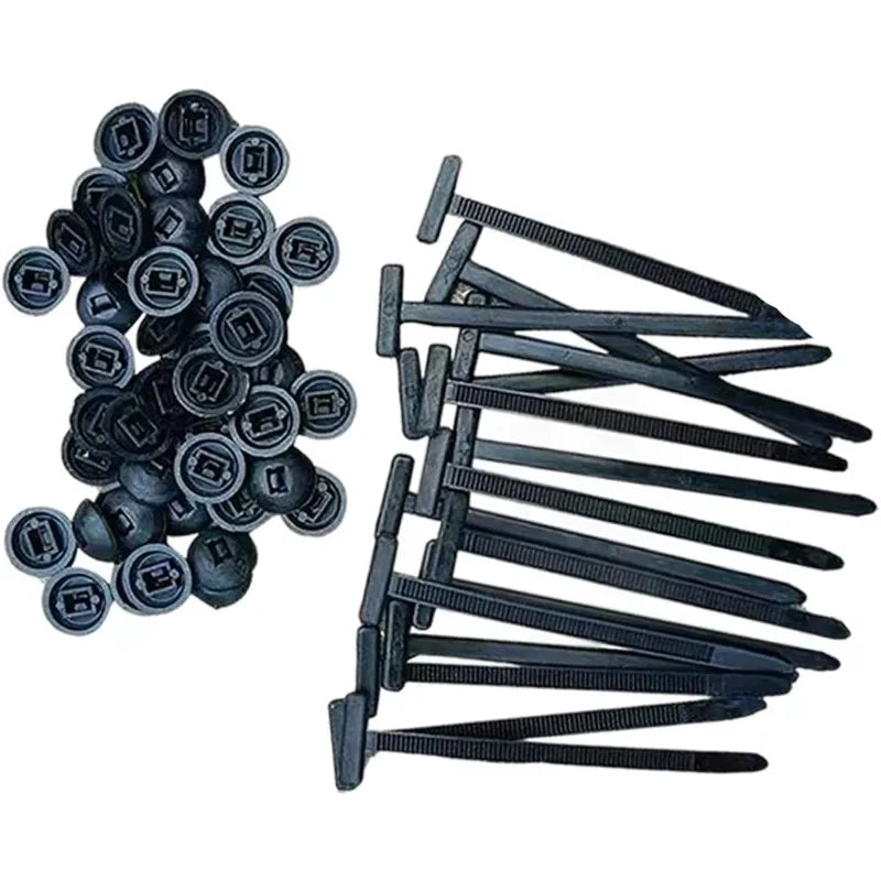 500/10 Pcs Nylon Universal Cable Tie Buckle Heavy Duty Self-Locking Nylon Zip Ties Holder Multipurpose Plastic Cable Ties Tool
