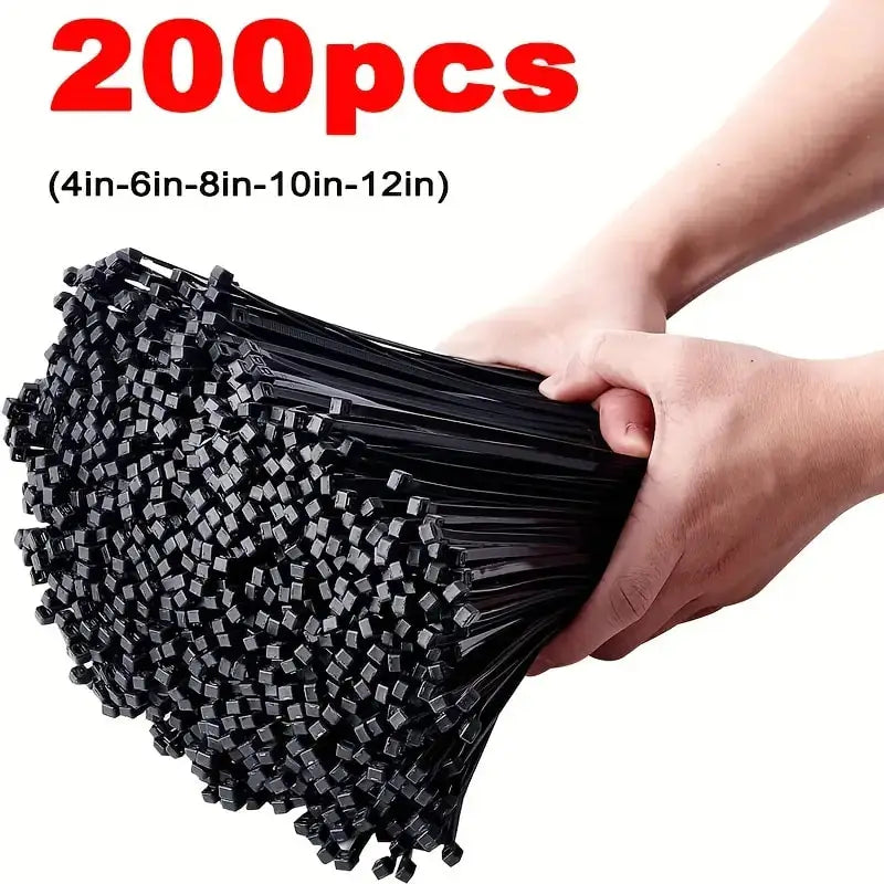 1-500pcs Plastic Straps Nylon Cable Ties Plastic Flanges Ties Cable Greenhouse Velcro Clamp Self-locking Fastening Wire Ties