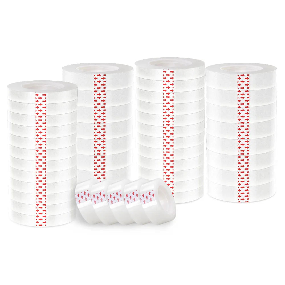 Stationery Tape, White Transparent Tape, Cellophane Tape, DIY Packaging Tools, Clear Refill Tape For Office School Home