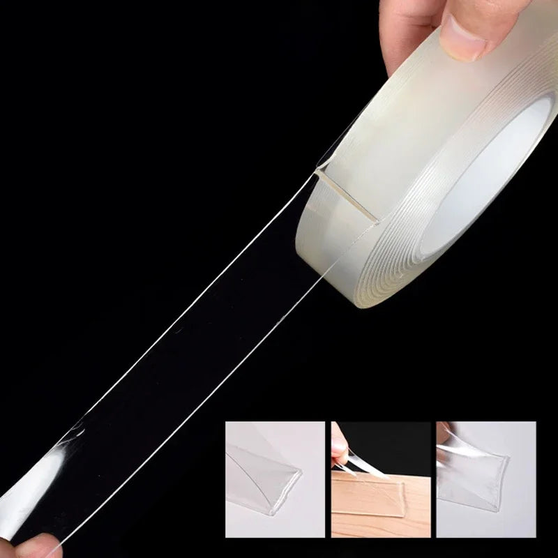 1-10M Nano Double Sided Adhesive Tape Heavy Duty Clear Waterproof Traceless Extra Strong Glue Removable Seal Gap Strip 1/2/3/5cm