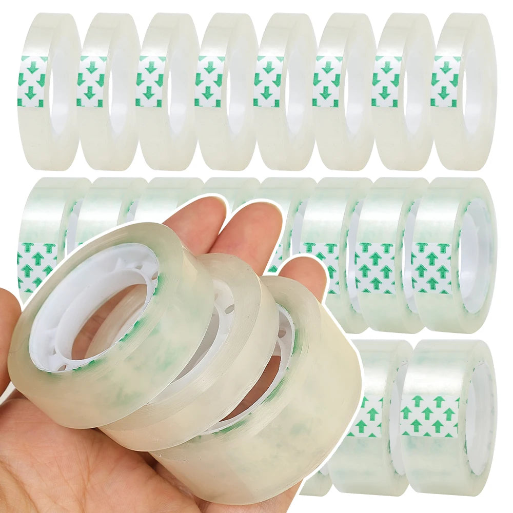 1-10 Rolls Transparent Tape Refills Wrapping Tape Roll 0.8cm 1.2cm 1.8cm High-viscosity Adhesive Tapes Home School Supplies