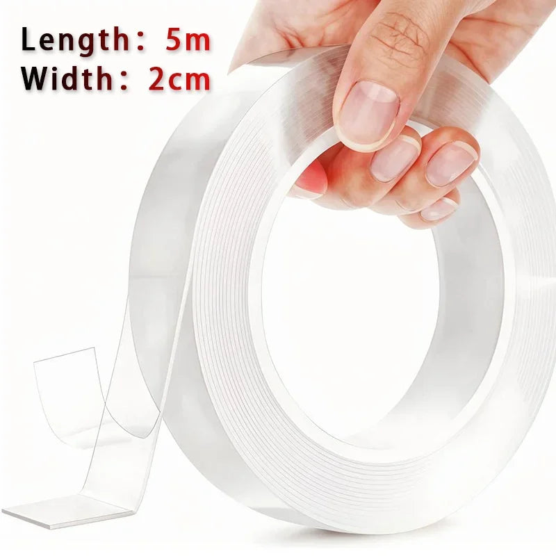 Transparent Nano Tape Washable And Reusable 1m 2m 3m 5m Double-sided Adhesive Adhesive Universal Hook Tape For Furniture