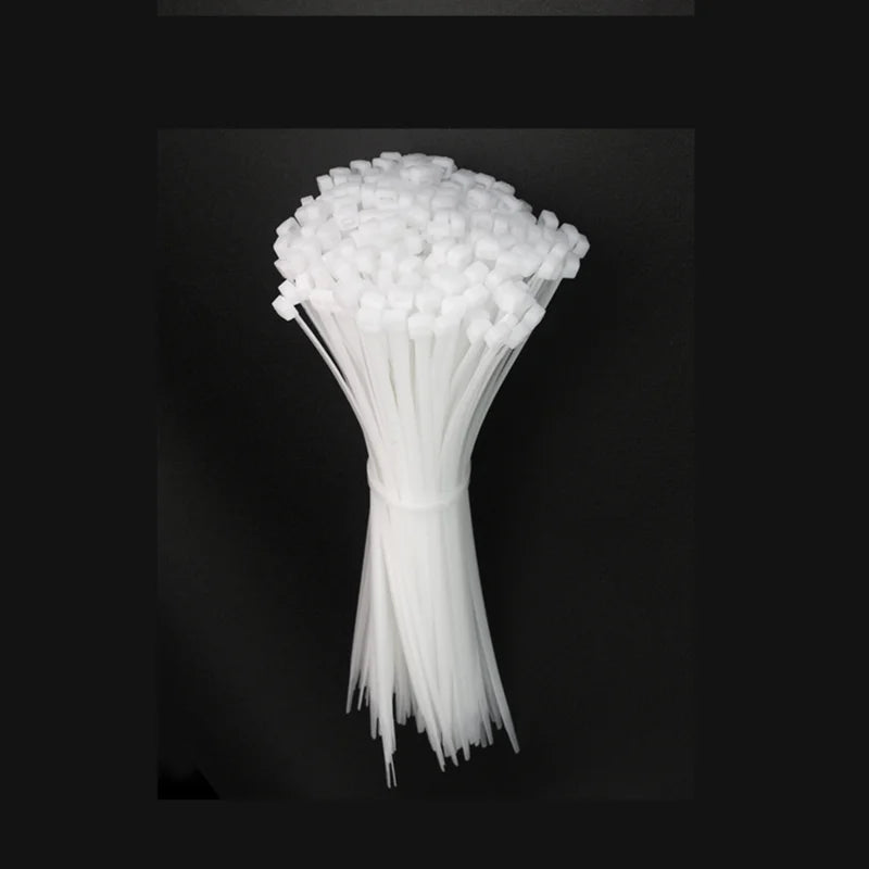 Cable Ties Self locking Nylon Cable Zip Ties 100pcs Plastic Colored Cable Zip Tie  Wrap BundleTies white