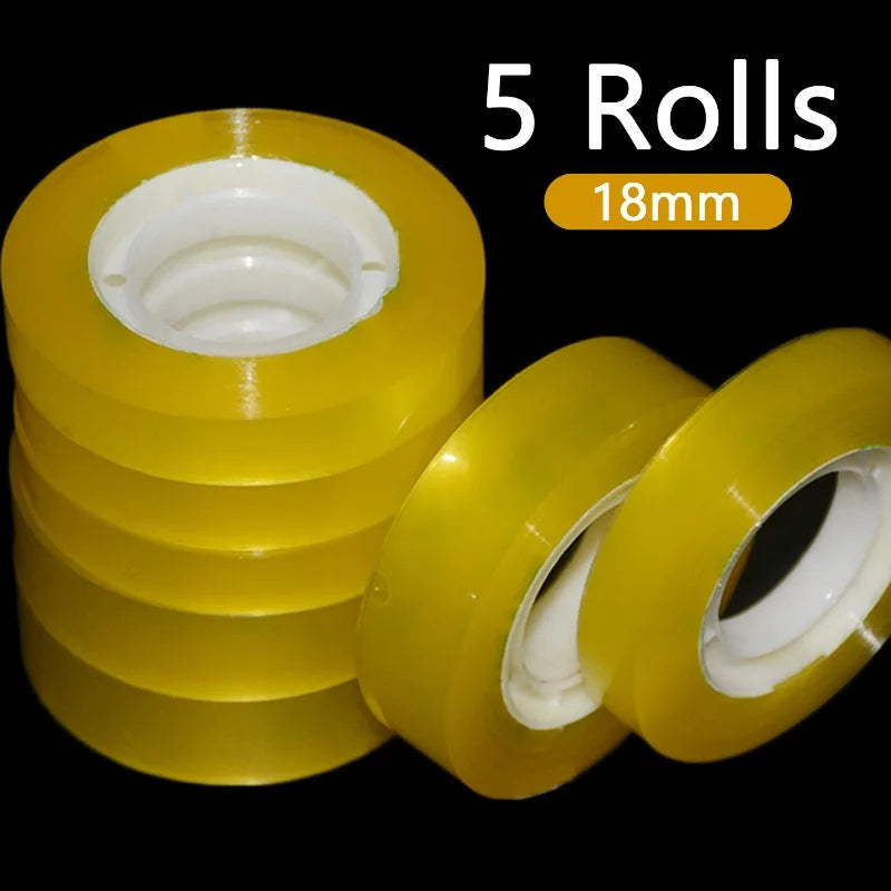 Transparent Tapes 18mm Invisible Clear Tape Refills Rolls for Gift Wrapping Home School Supplies Crafts Decoration Packing Tape