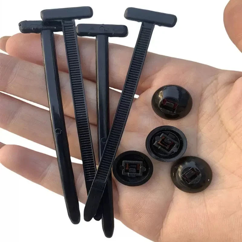 Universal Nylon Cable Tie Buckle Heavy Duty Zip Ties with Clips Button Wire Strapping Holder Wrap Auto Car Fasteners Organizer