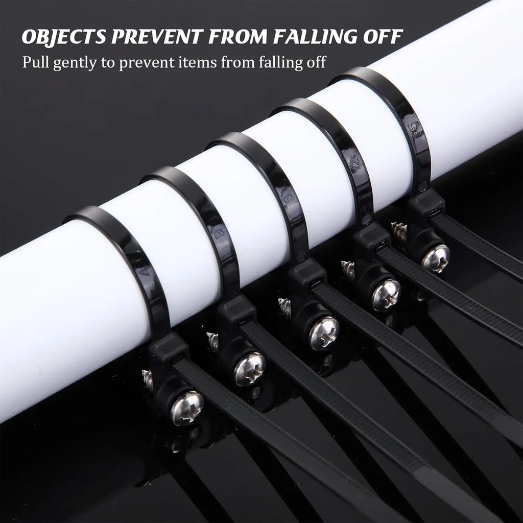Screw Mount Cable Ties Nylon Heavy Duty Adjustable Self Locking Cord Zip Tie Screw Hole Wire Organizer Fastening Loop Straps