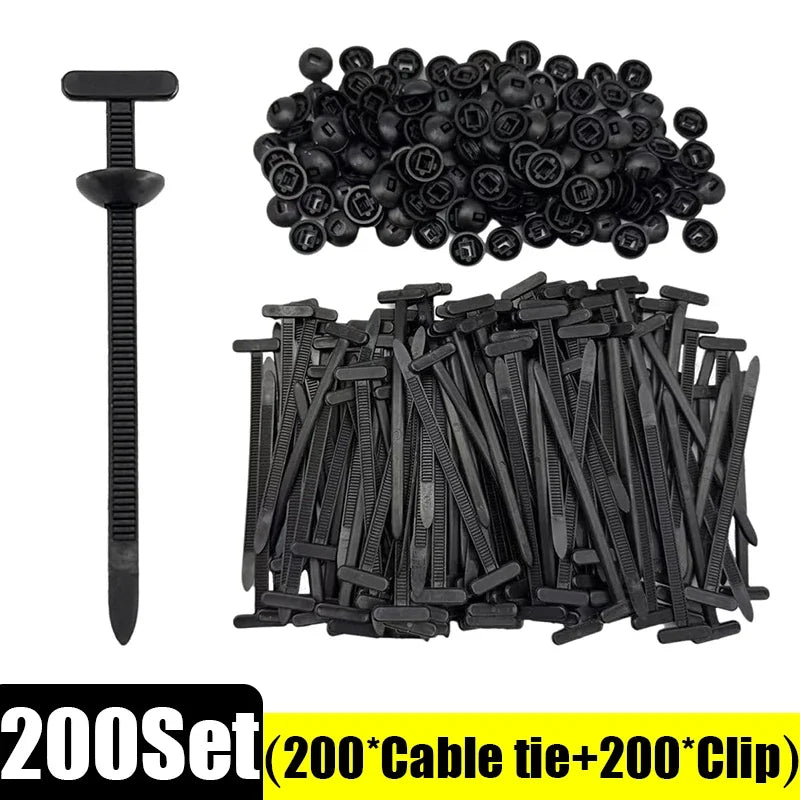 500/1pcs Nylon Cable Ties Buckle Auto Fastener Screw Replacement Clip Car Fenders Trunk Engine Guard Panel Wire Management Tools