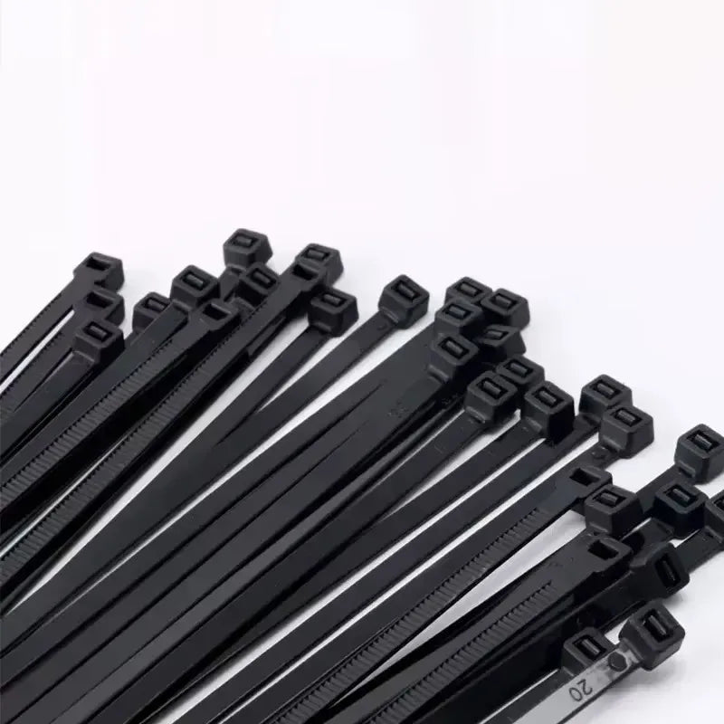 Bulk Self-Locking Nylon Cable Ties 5x200mm 500mm Black | Heavy Duty Weatherproof Zip Ties for Home/Factory Use