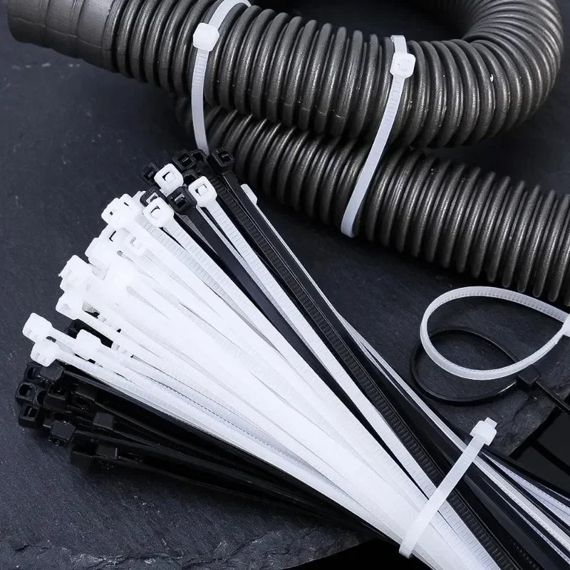 3000/100Pcs Wholesale Adjustable Nylon Cable Ties Self-locking Cord Ties Straps Home Office Wire Zip Ties Cables Fastening Loop