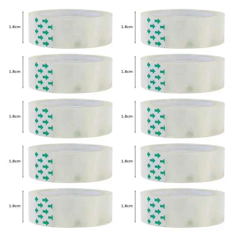 1-10 Rolls Transparent Tape Refills Wrapping Tape Roll 0.8cm 1.2cm 1.8cm High-viscosity Adhesive Tapes Home School Supplies