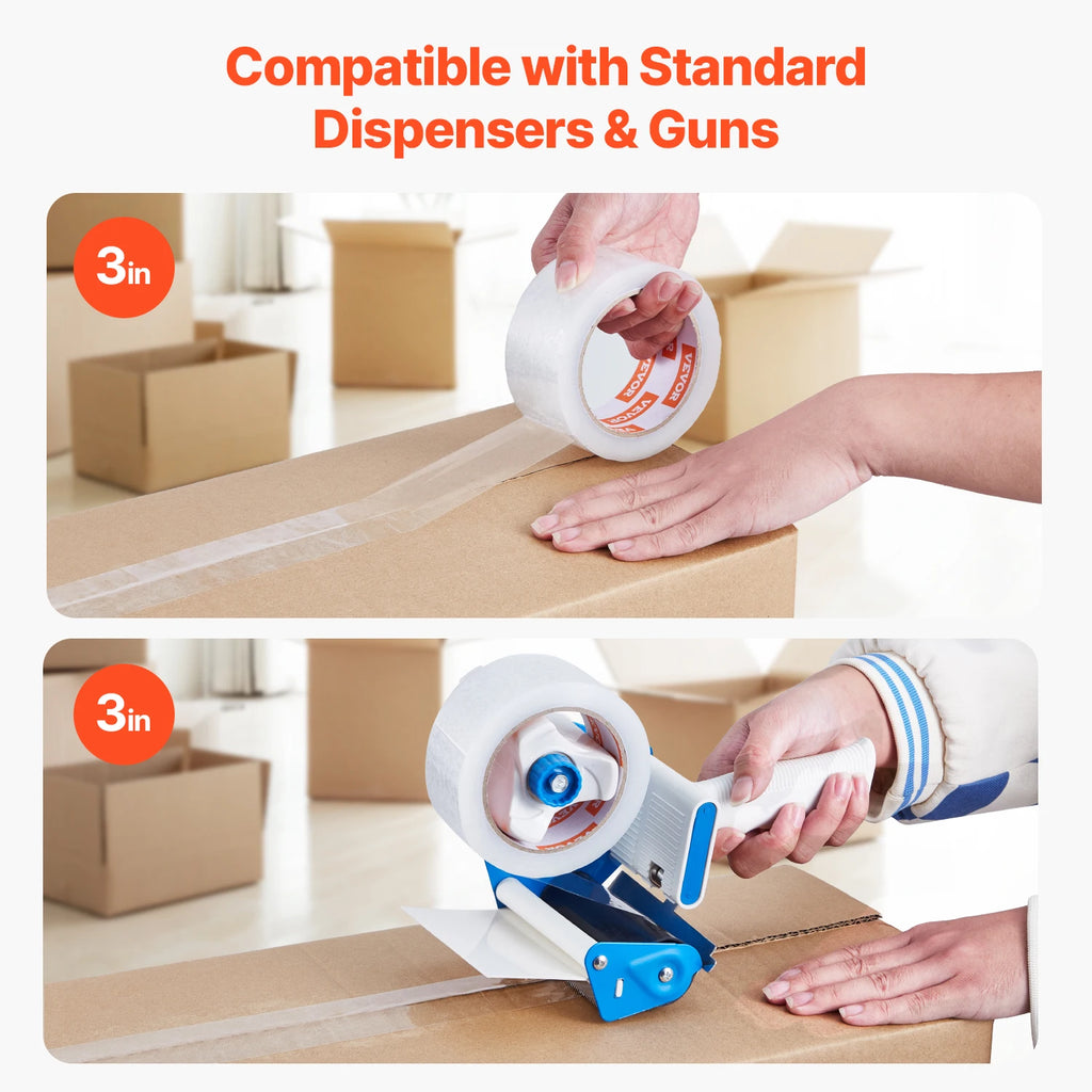 SucceBuy 18/24/36 Rolls Transparent Tape 4.8cm High Adhesive Clear Adhesive Tape for Box Carton Sealing Packing Mounting Fixing
