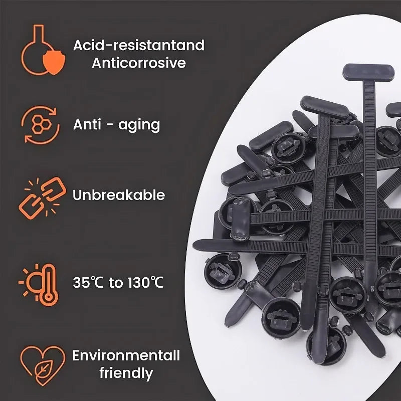 500/1pcs Nylon Cable Ties Buckle Auto Fastener Screw Replacement Clip Car Fenders Trunk Engine Guard Panel Wire Management Tools